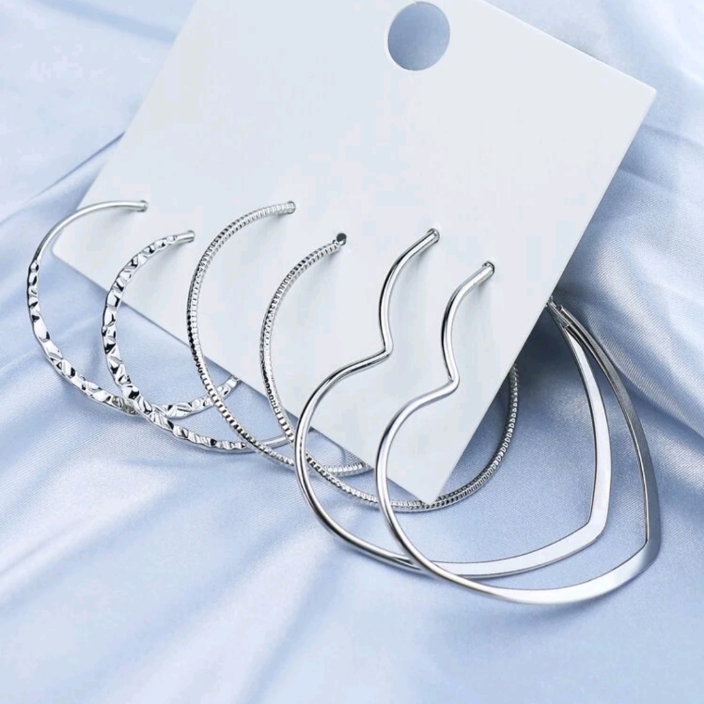 🍉5 for $25* Silver Minimalist Hoops